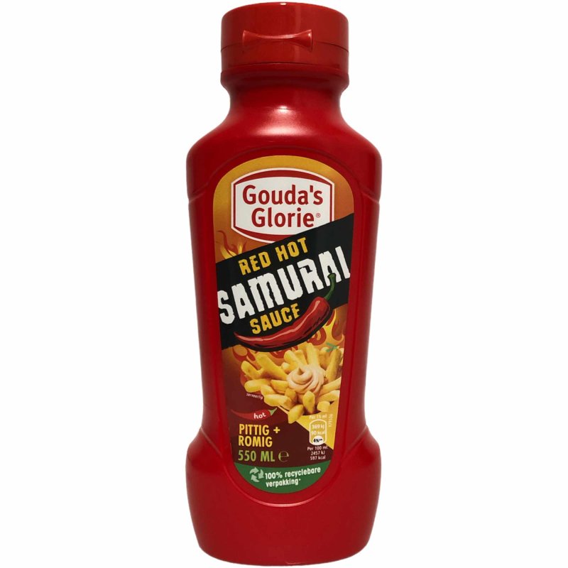 Goudas Glorie Red Hot Samurai Sauce 550ml Flasche 