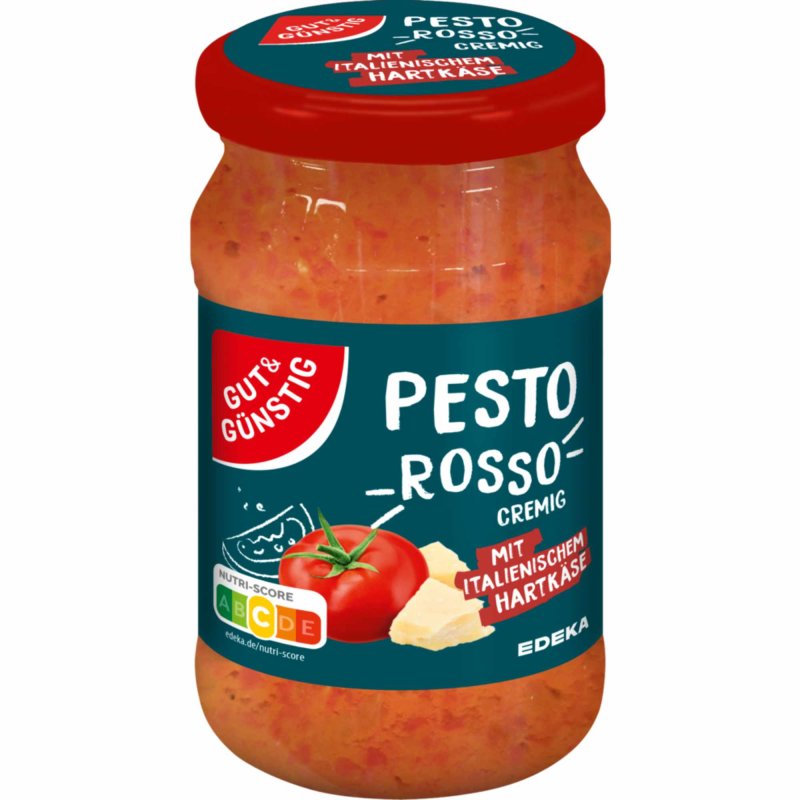 Gut&amp;Günstig Pesto Rosso cremig mit italienischem Hartkäse (190g Glas)