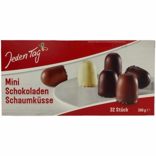 Jeden Tag Mini Schokoladen Schaumküsse 3 Sorten 266g MHD 30.08.2023 Restposten Sonderpreis