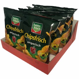 funny-frisch Chipsfrisch Kartoffelchips ungarisch 10x40g MHD 14.08.2023 Restposten Sonderpreis