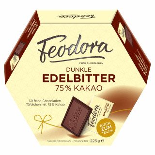 Feodora Täfelchen 75% Edelbitter (225g Packung)