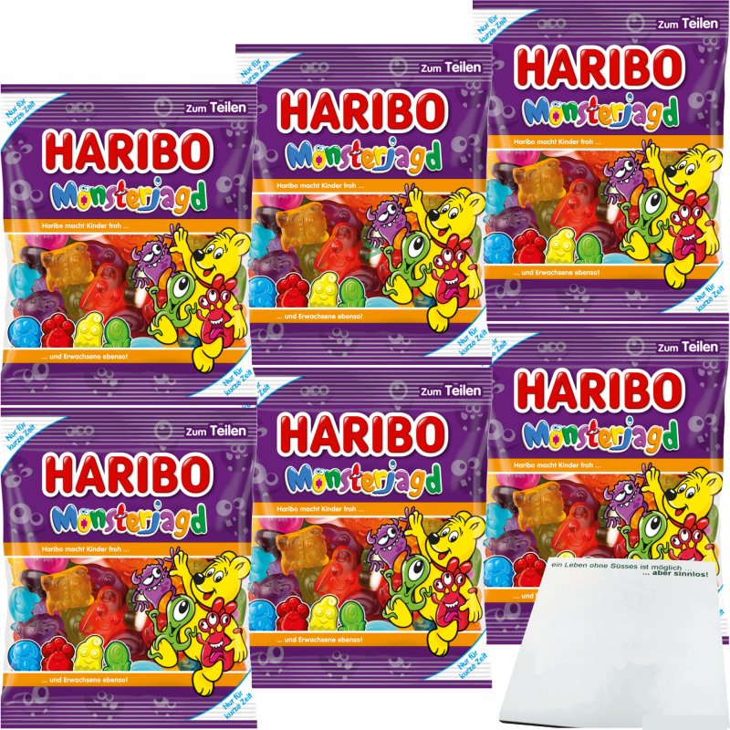 Haribo Monsterjagd Fruchtgummi mit Schaumzucker 6er Pack (6x175g Pack