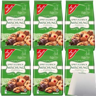 Gut&Günstig Spritzgebäckmischung mit 6 ausgewählte Spritzgebäckspezialitäten 6er Pack (6x500g Packung)  + usy Block