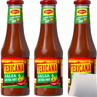 Maggi Texicana Salsa extra HOT Tomaten Chili sauce 3er Pack (3x500ml) + usy Block