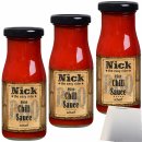 Nick the easy rider BBQ Hot Chili Sauce 3er Pack (3x140ml Flasche) + usy Block