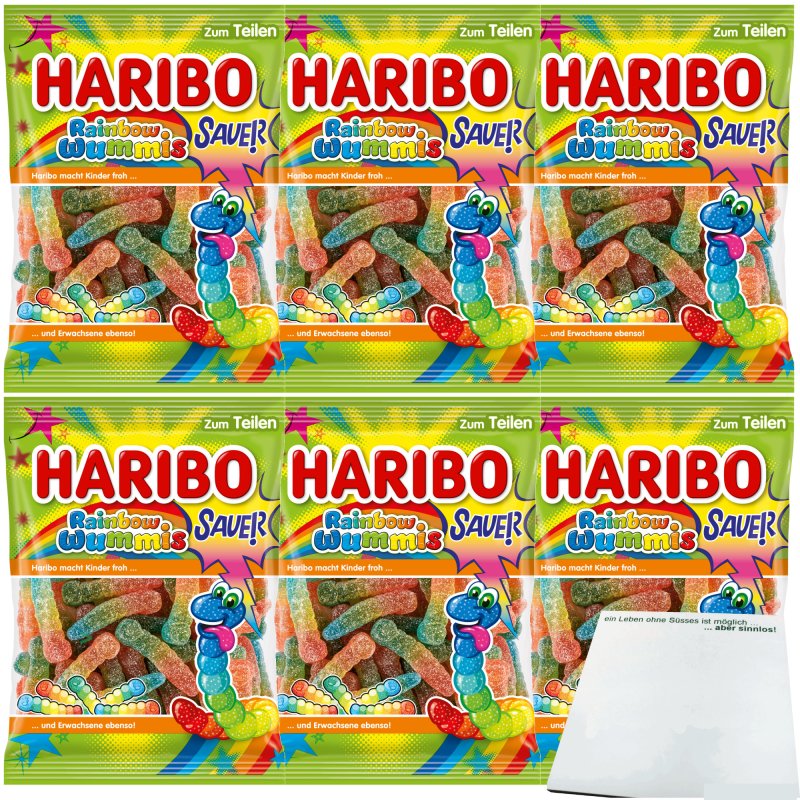 Haribo Rainbow Wummis Sauer Fruchtgummi 6er Pack 6x160g Beutel Us