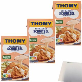 Thomy Les Schnitzel-Sahne-Sauce 3er Pack (3x250ml Packung) + usy Block