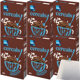 Kölln Cereals Risps Schoko 6er Pack (6x375g Packung) + usy Block