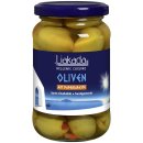 Liakada Grüne Oliven Mit Paprikapaste Sorte Chalkidiki Handgesteckt 3er Pack (3x200g Glas) + usy Block