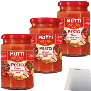 Mutti Tomatenpesto Rosso aus perfekt gereiften Tomaten 3er Pack (3x180g Glas) + usy Block