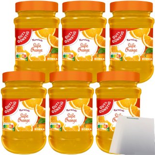 Gut&Günstig Marmelade Süße Orange 6er Pack (6x450g Glas) + usy Block