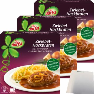 Du darfst Menü Zwiebelhackbraten 3er Pack (3x375g Packung) + usy Block