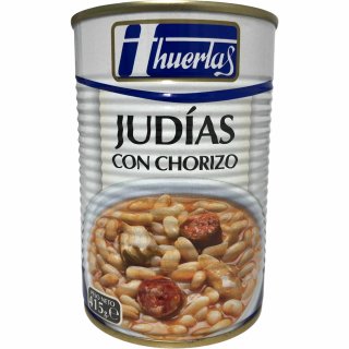huertas Judias Con Chorizo (Bohnen mit Paprikawurst) (415g Konserve)