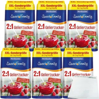 Sweet Family Gelierzucker 2zu1 XXL Sondergröße 6er Pack (6x1kg Packung) + usy Block