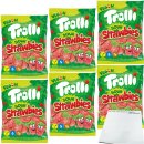 Trolli Sour Strawbies sauer gezuckerte Fruchtgummi-Erdbeeren 6er Pack (6x150g Packung) + usy Block