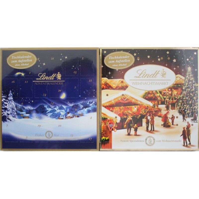 Lindt Adventskalender Set MiniTischKalender Doppelpack