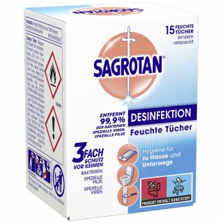 Sagrotan Desinfektion Feuchte Tücher (15 Tücher)