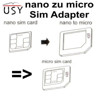 usy Sim-Kartenadapter, Nano Simkarte zu Micro Simkarte 1 Stck.