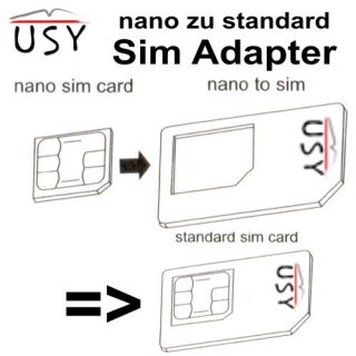 usy Sim-Kartenadpter, Nano Simkarte zu Standard Simkarte 1 Stck.