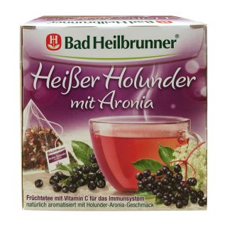 Bad Heilbrunner Früchtetee Heißer Holunder mit Aronia (15 Beutel, Packung)