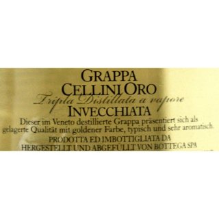 Grappa Oro Flasche) (1X0,7l 38% vol. Cellini