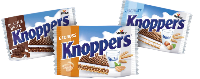 Knoppers black&white, Knoppers Erdnuss und Knoppers Joghurt