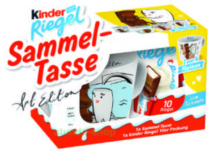 kinder Riegel Sammel-Tasse Art Edition 2024 als limited Edition in 4 Motiven