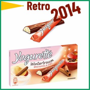 Ferrero Yogurette Wintertraum war einen limited Edition 2014 mit Bratapfel und Zimt Geschmack